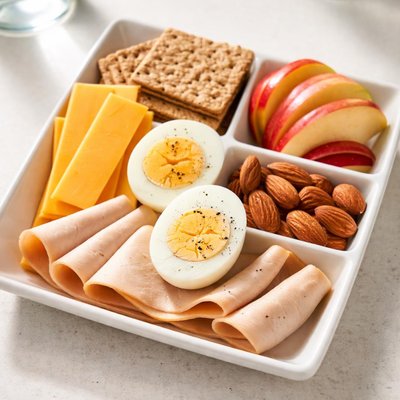 Egg and cheddar protein box