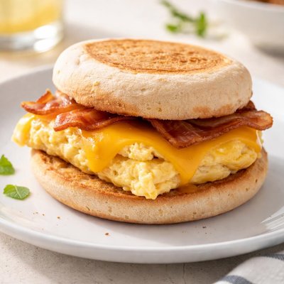 Egg and cheese breakfast sandwich