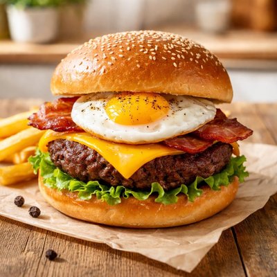 Egg and cheese burger