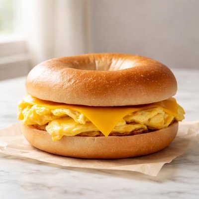 Egg and cheese plain bagel