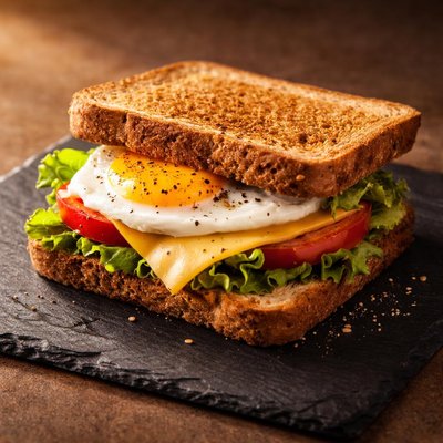 Egg and cheese sandwich with wholemeal bread
