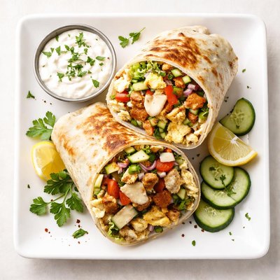 Egg and chicken shawarma