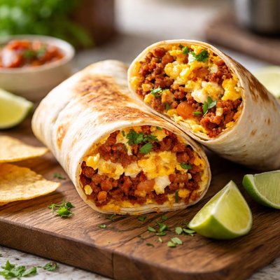Egg and chorizo burrito
