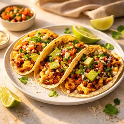 Egg and chorizo taco