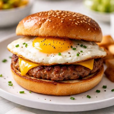 Egg and sausage sandwich