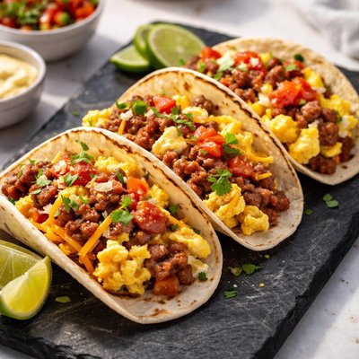 Egg and sausage taco