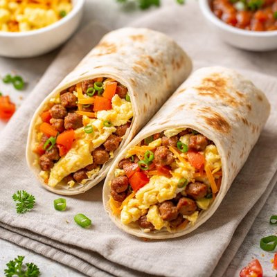 Egg and sausage wrap