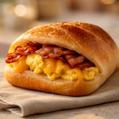 Egg bacon and cheese roll