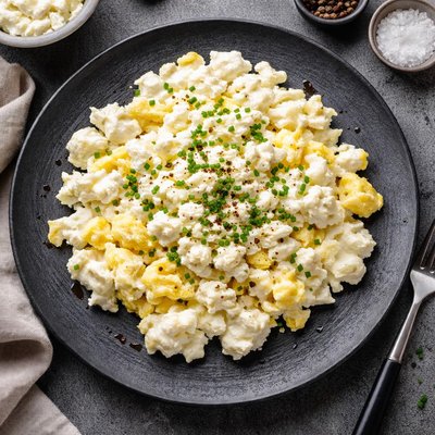 Egg beaters with cottage cheese