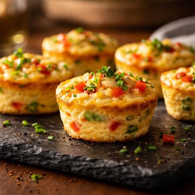 Egg bites with onions and peppers