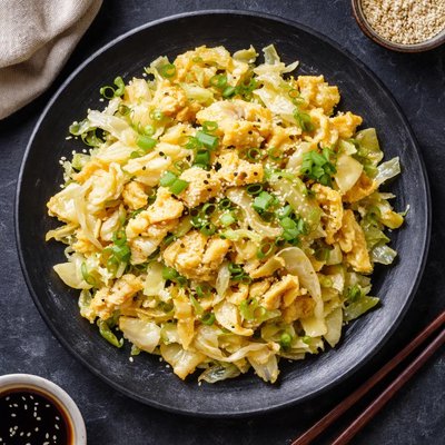 Egg cabbage stir fry