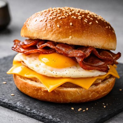 Egg cheese and bacon sandwich