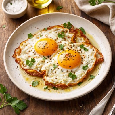 Egg fried in olive oil