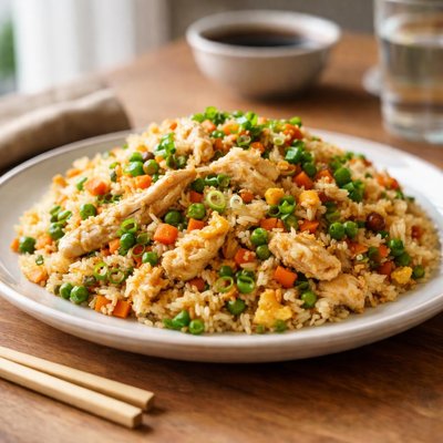 Egg fried rice with chicken