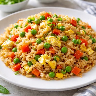 Egg fried rice with vegetables