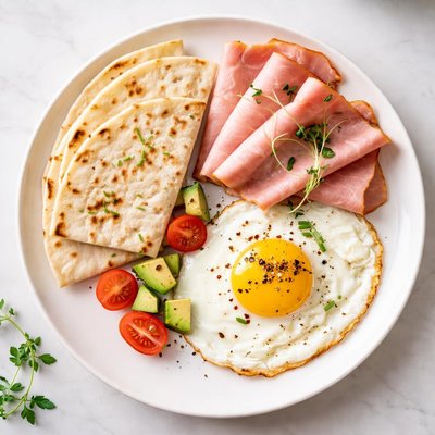 Egg ham and tortilla