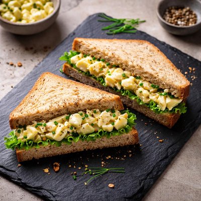 سندويتش بيض مع المايونيز وخبز القمح