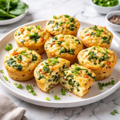 Egg muffins with spinach and cheese