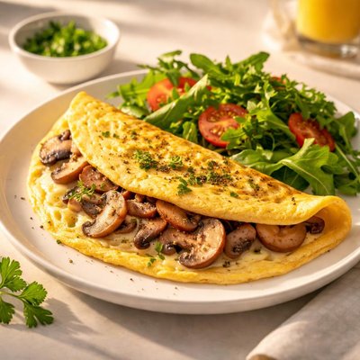 Egg mushroom omelette