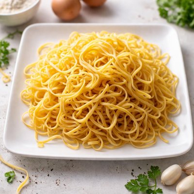 Egg noodles uncooked