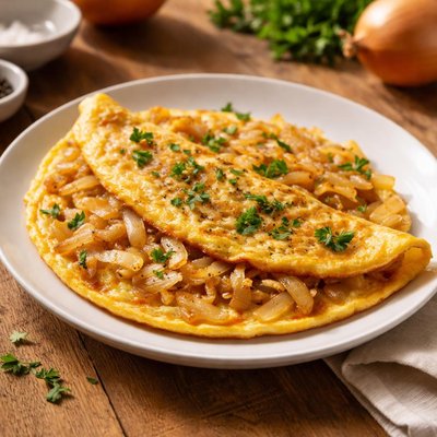 Egg omelet with onion