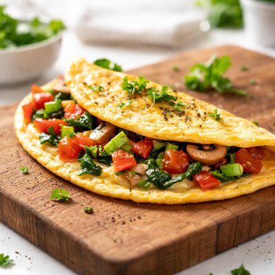 Egg omelet with veggies