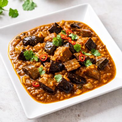 Egg plant in curry