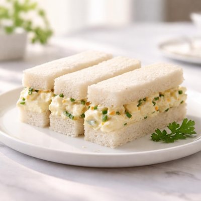 Egg salad finger sandwich