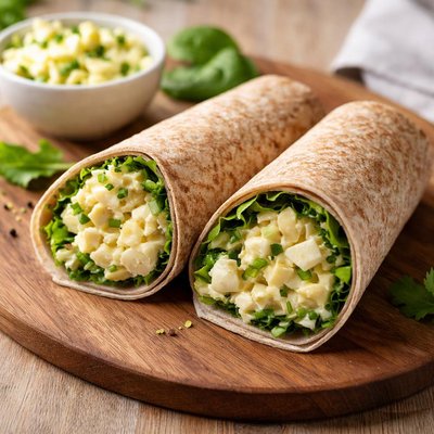 Envoltura de ensalada de huevo con pan integral