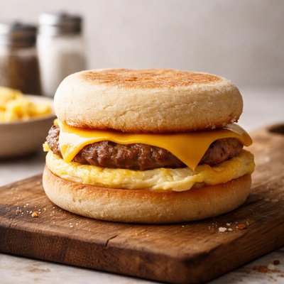Egg sausage and cheese muffin