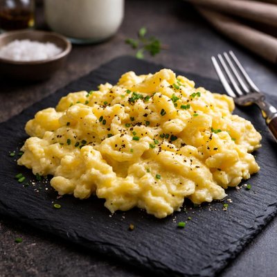 Egg scrambled with milk