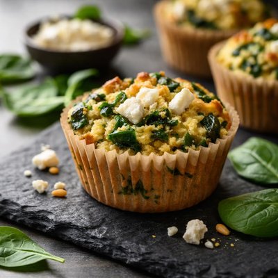 Egg spinach and feta muffin