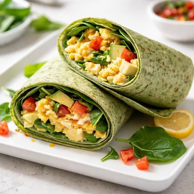 Egg spinach wrap