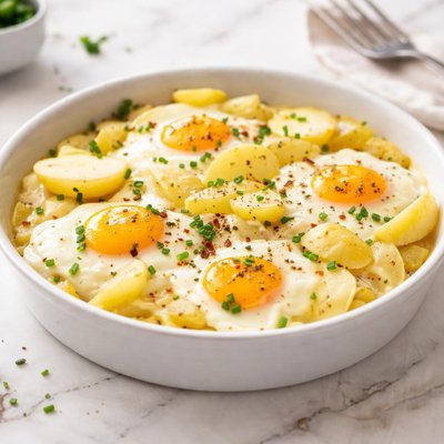 Huevo cocido con papas