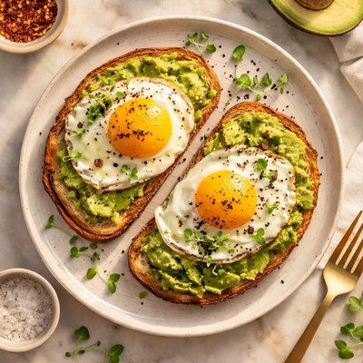 Egg toast with avocado