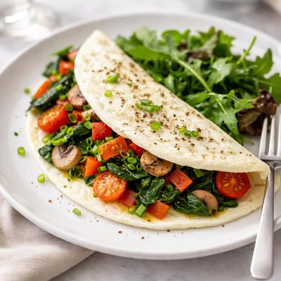 Egg white and vegetable omelette