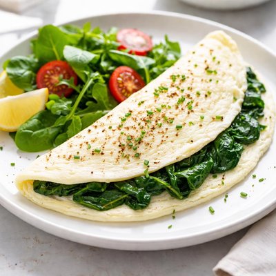 Egg white omelette with spinach
