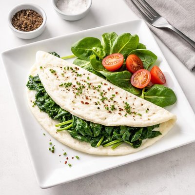 Egg whites omelete with spinach