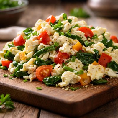 Egg whites scrambled with veggies
