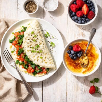 Egg whites with creme brulee