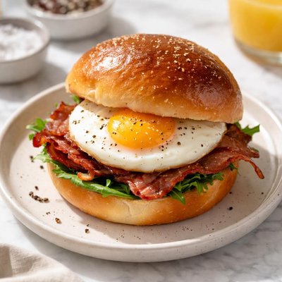 Egg with brioche bun