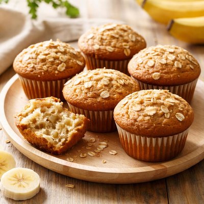Eggless banana muffins