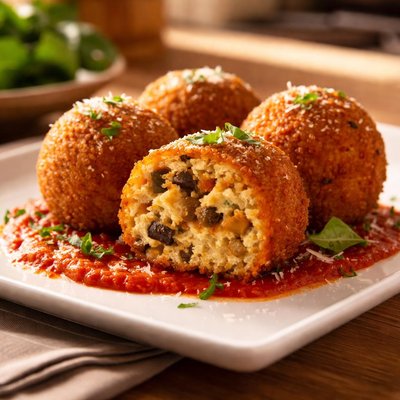 Eggplant arancini