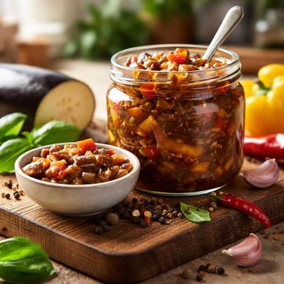 Eggplant bell pepper chutney