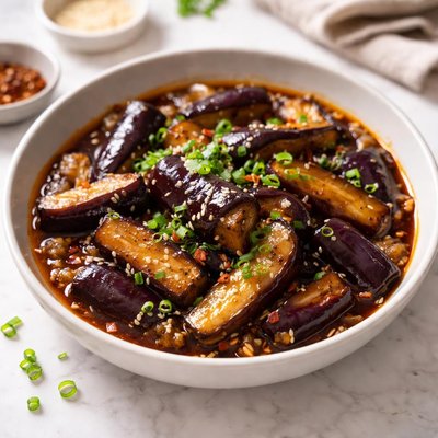 Eggplant in garlic sauce