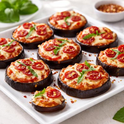 Eggplant pizza bites