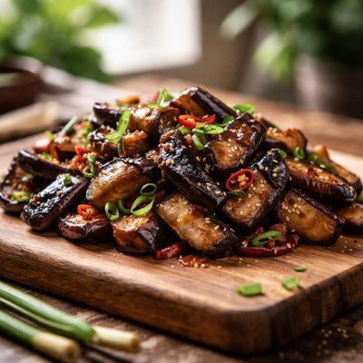 Eggplant stir-fried