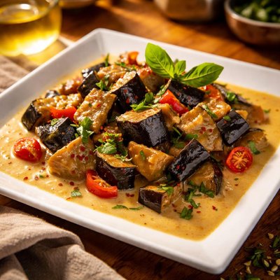 Eggplant with coconut milk