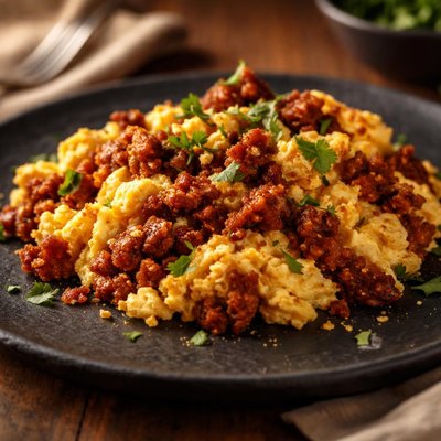 Eggs and chorizo