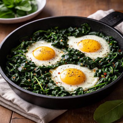 Eggs and spinach